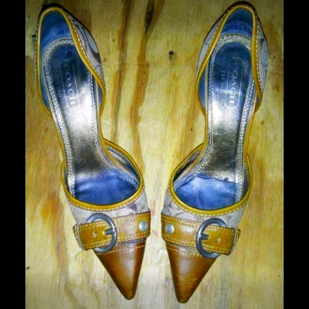 AUTHENTIC CLASSY COACH GENUINE LEATHER POINTY TOE SHOES SIZE 7.5